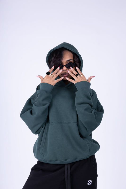 ZWELLA Women’s Signature Boxy Hoodie – Olive Green