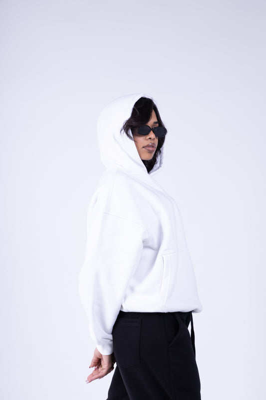 Boxy Hoodie – White