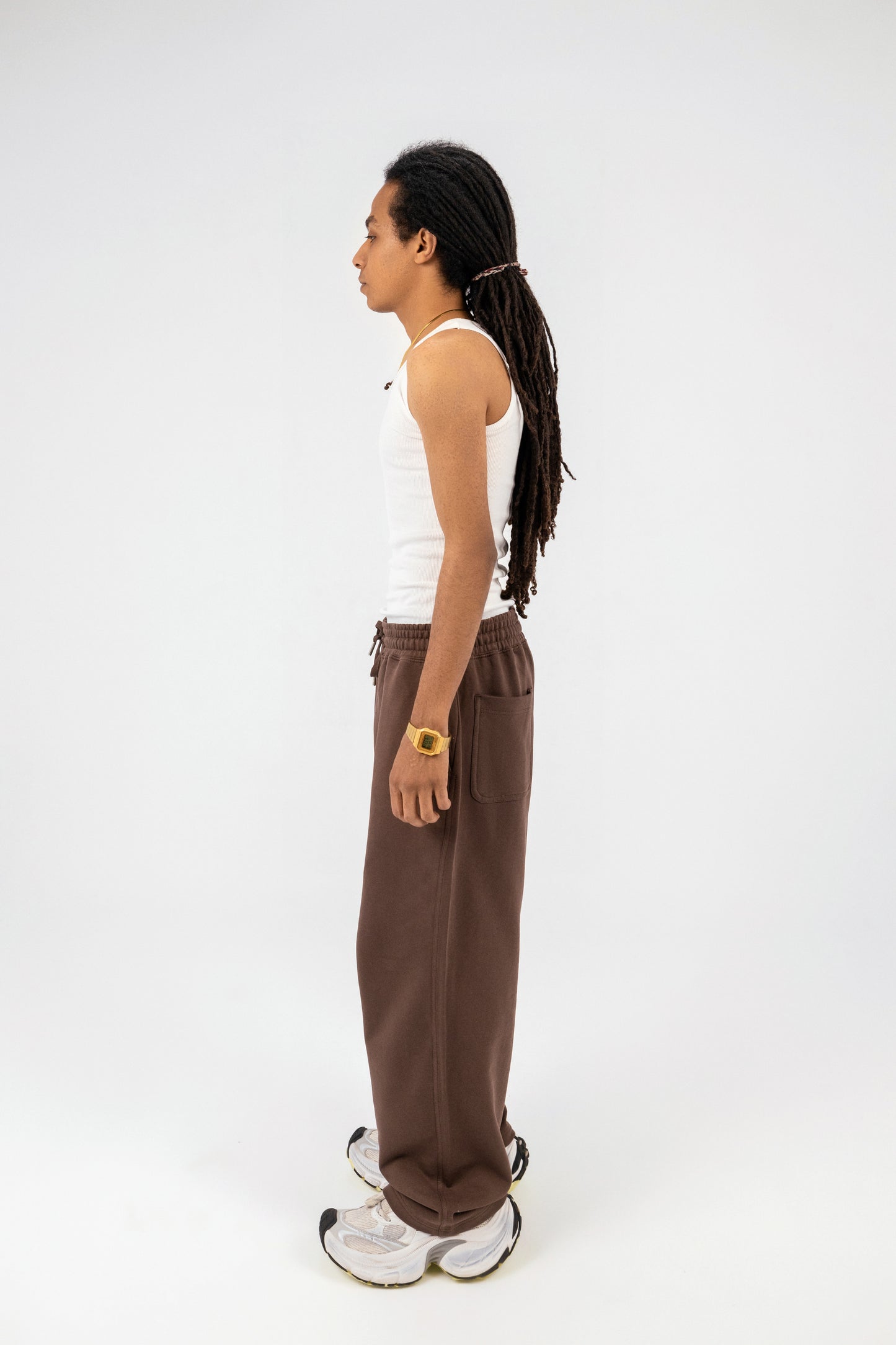  Unisex wide leg sweatpants Brown